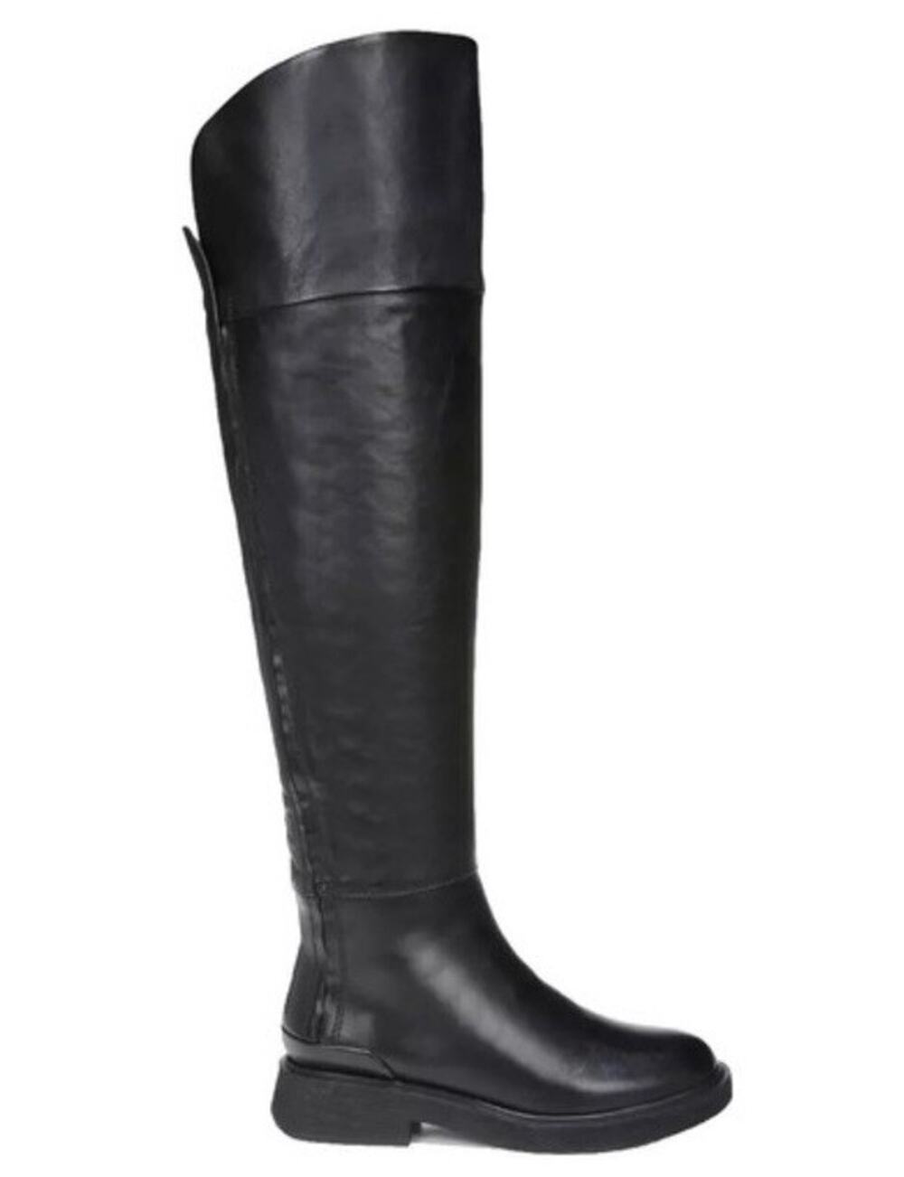 Franco Sarto Meyer Black Leather Knee High Riding Boots US 9 Tall Zip